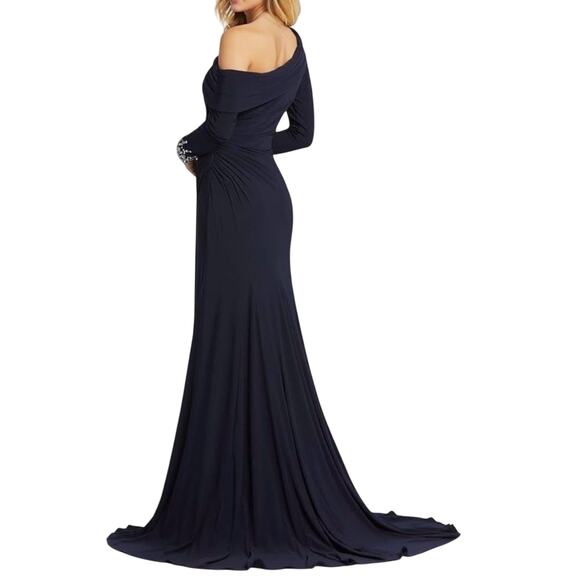 MAC DUGGAL 12231 Beaded Cuff Drop Shoulder Faux Wrap Gown, Size 4, New with Tag - Picture 5 of 16